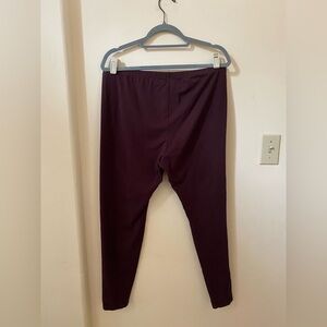 Eileen Fisher Plum Burgundy Purple Leggings Cotton Blend Size XL